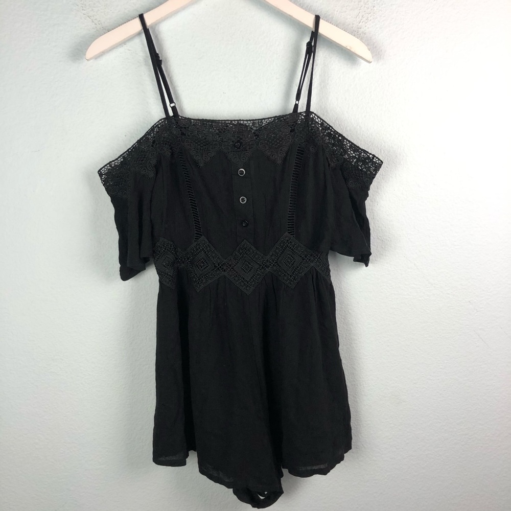 LF Seek the Label black off the shoulder romper